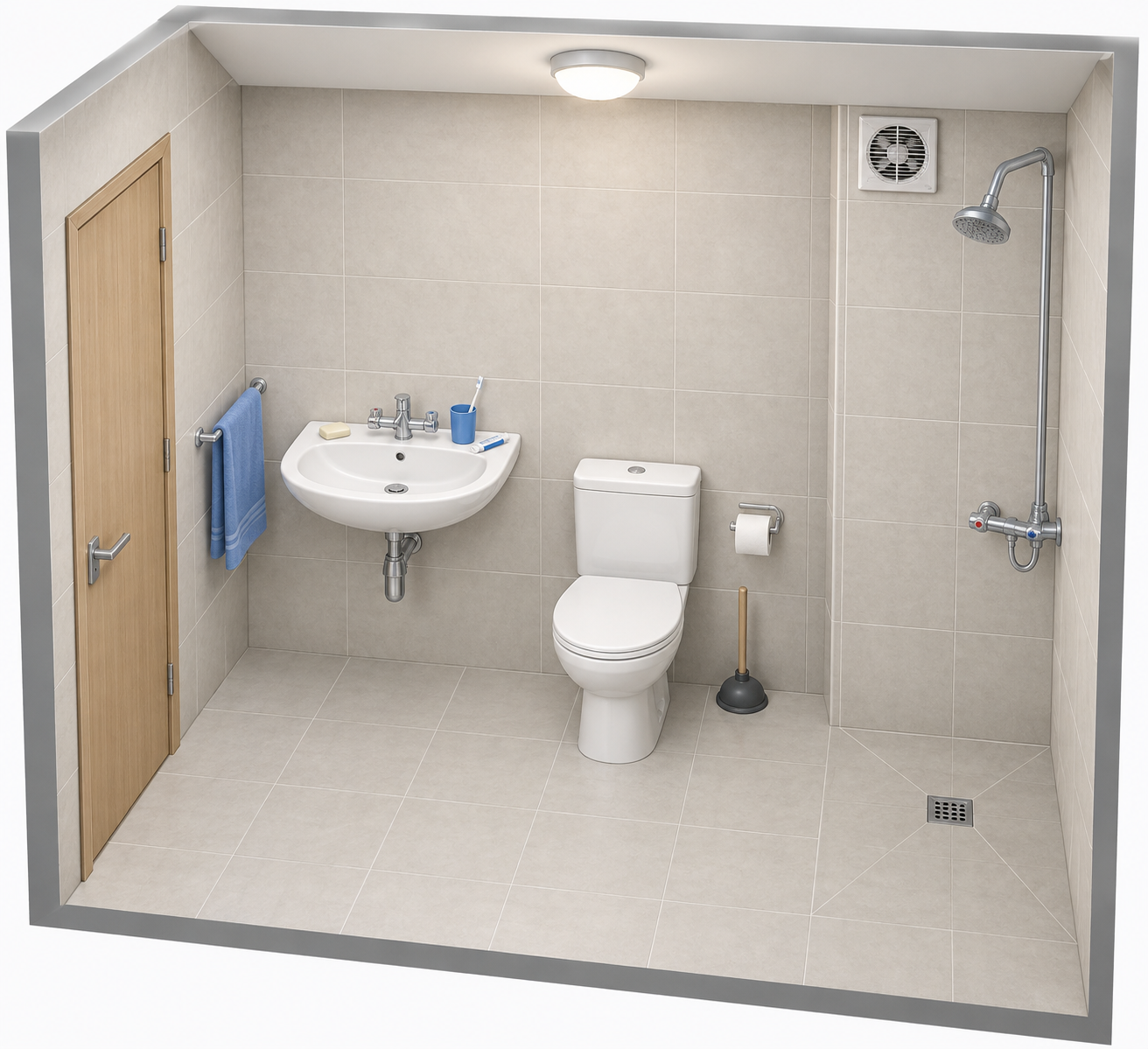 The bathroom GPT drew after reading the concept model